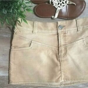Khaki corduroy mini skirt